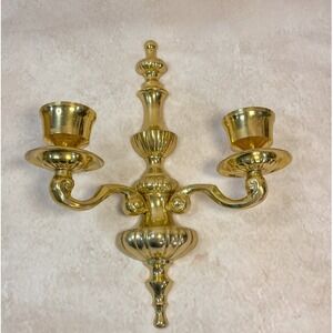 Gold Lacquered Brass Double Wall Sconce
